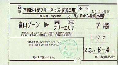 首都圏往復フリーきっぷ常備券 続 吾輩はヲタである